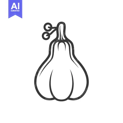 Premium design asset: Black and White Outline Illustration of a Squash