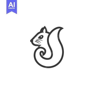 Aset premium populer: Black and White Outline Illustration of a Squirrel