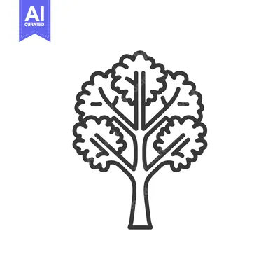 Aset premium populer: Black and White Outline Illustration of a Tree