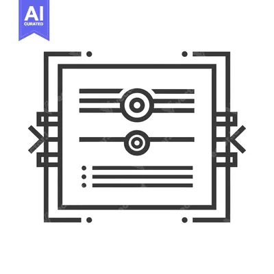 Aset desain premium: Black and White Outline Illustration of a User Interface Element