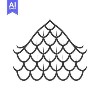 Aset premium populer: Black and White Outline Illustration of Scaly Pattern