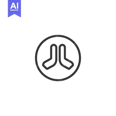 Popular premium asset: Black and white outline illustration of two joined half circles in a c