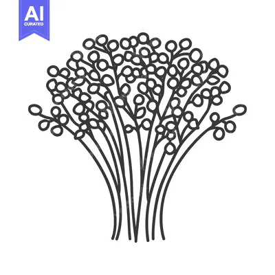 Popular premium asset: Black and White Outline of a Bunch of Flowers