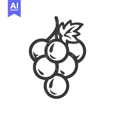 Aset premium populer: Black and White Outline of a Bunch of Grapes