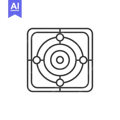 Aset desain premium: Black and White Outline of a Circular Game Board