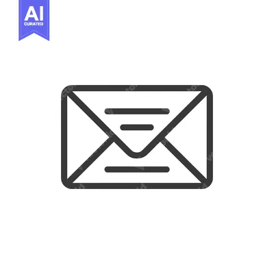 Aset premium populer: Black and White Outline of a Closed Envelope with Three Lines Inside