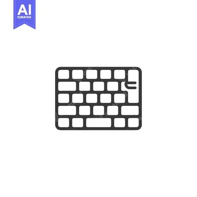 Black and White Outline of a Computer Keyboard