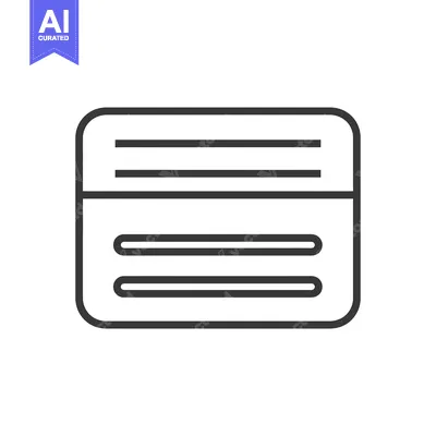 Popular premium asset: Black and White Outline of a Credit Card with Three Lines
