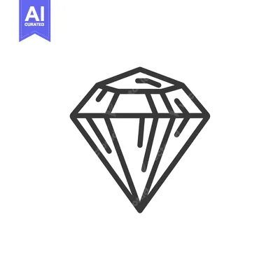 Aset premium populer: Black and White Outline of a Diamond