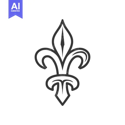 Aset premium populer: Black and White Outline of a Fleur-de-lis