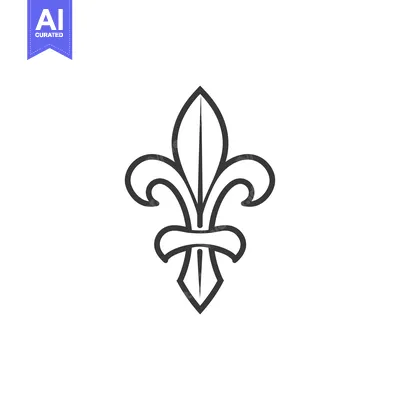 Aset premium populer: Black and White Outline of a Fleur-de-lis
