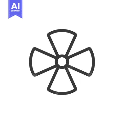Popular premium asset: Black and white outline of a four-bladed fan icon