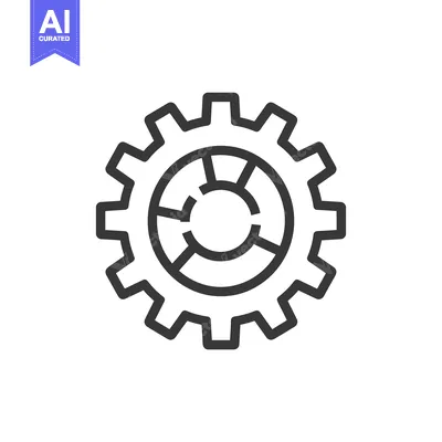 Popular premium asset: Black and White Outline of a Gear