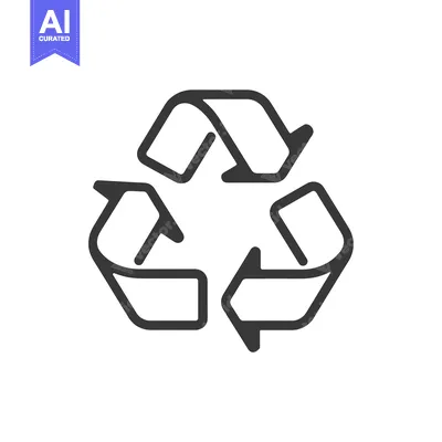 Popular premium asset: Black and white outline of a recycling symbol