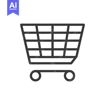 Aset premium populer: Black and White Outline of a Shopping Cart