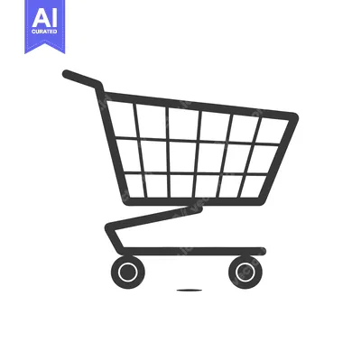 Aset premium populer: Black and White Outline of a Shopping Cart