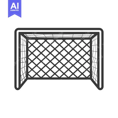 Aset desain premium: Black and White Outline of a Soccer Goal
