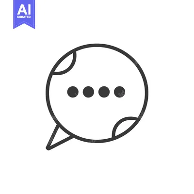 Aset premium populer: Black and White Outline of a Speech Bubble with Ellipses