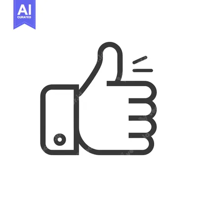 Aset premium populer: Black and White Outline of a Thumbs Up Gesture