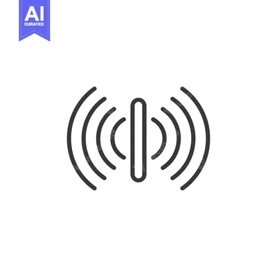 Aset desain premium: Black and White Outline of a Wireless Signal Icon