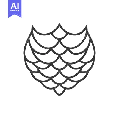 Aset premium populer: Black and White Outline of Interlocking Curved Shapes