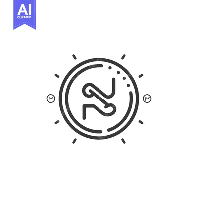 Aset desain premium: Black and White Outline of the Nexo Cryptocurrency Logo
