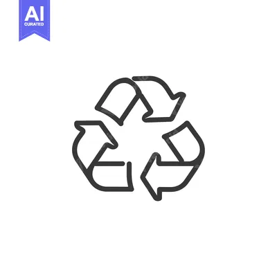Black and white outline of the universal recycling symbol