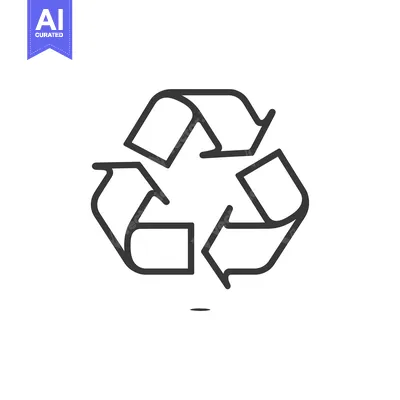 Premium design asset: Black and White Outline of Universal Recycling Symbol