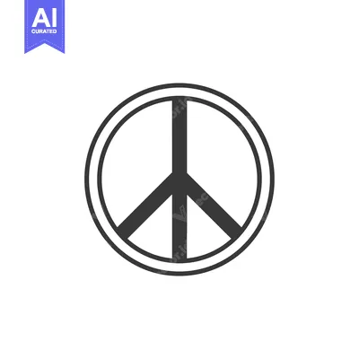 Black and White Peace Sign Symbol