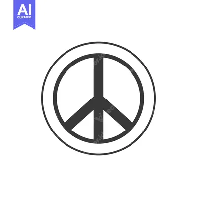 Black and white peace sign with a circle around it