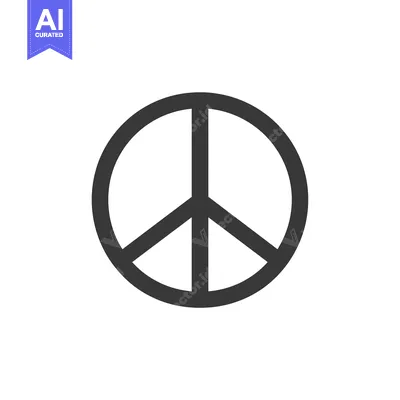 Aset premium populer: Black and white peace symbol icon