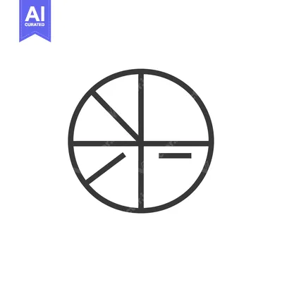 Aset premium populer: Black and white pie chart divided into segments
