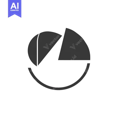 Aset premium populer: Black and white pie chart graphic with a curved line at the bottom