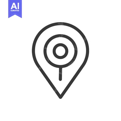 Premium design asset: Black and White Pin Icon with Inner Circle