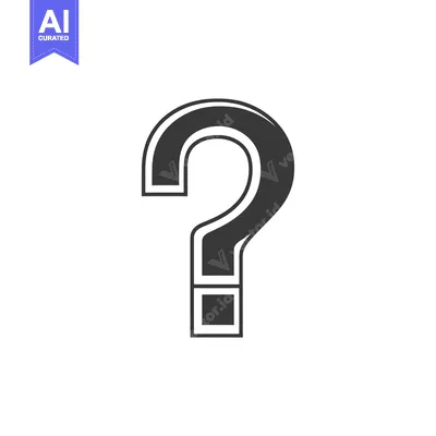 Black and White Question Mark Icon with Double Outline