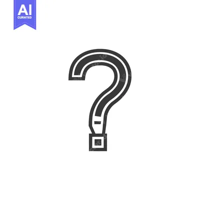 Premium design asset: Black and White Question Mark with a Square Base