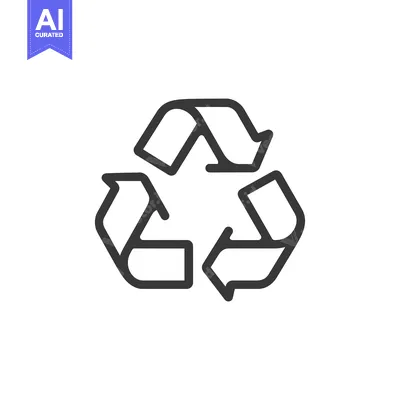 Premium design asset: Black and White Recycle Symbol