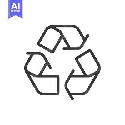 Premium design asset: Black and White Recycle Symbol with Arrows