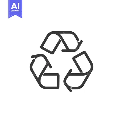 Aset premium populer: Black and White Recycling Symbol with Arrows