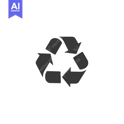 Aset premium populer: Black and White Recycling Symbol with Three Arrows