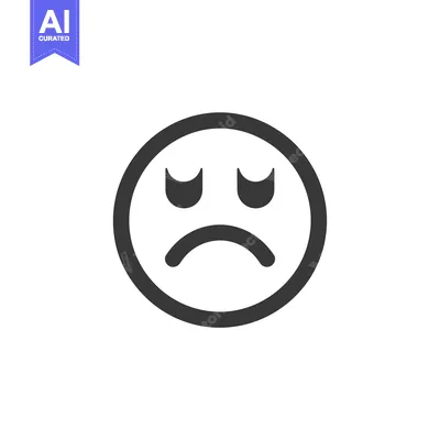 Popular premium asset: Black and White Sad Emoji Icon