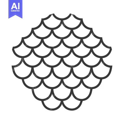 Aset desain premium: Black and White Scaled Pattern