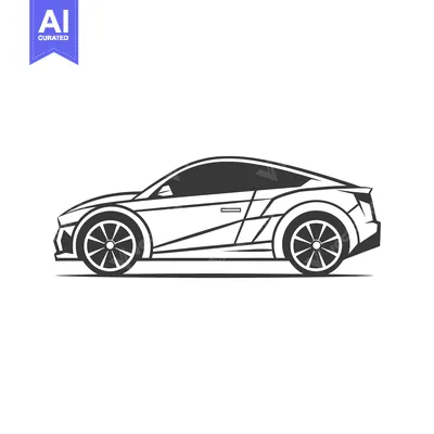 Popular premium asset: Black and White Side View of a Modern Sports Car