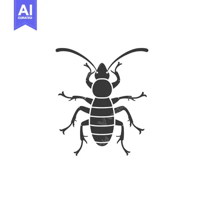 Premium design asset: Black and White Silhouette of a Beetle