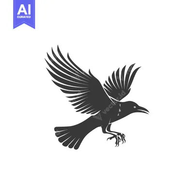Aset desain premium: Black and White Silhouette of a Bird in Flight
