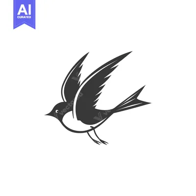 Aset premium populer: Black and White Silhouette of a Bird in Flight
