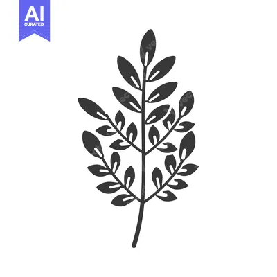 Aset premium populer: Black and White Silhouette of a Branch with Leaves