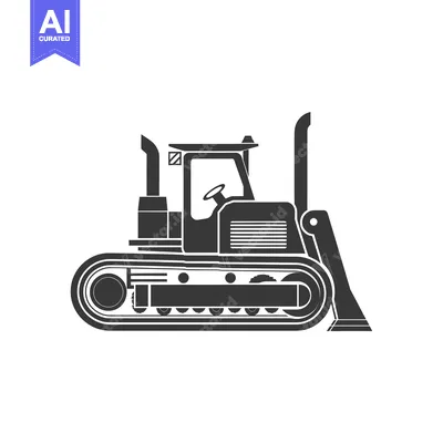 Aset premium populer: Black and White Silhouette of a Bulldozer