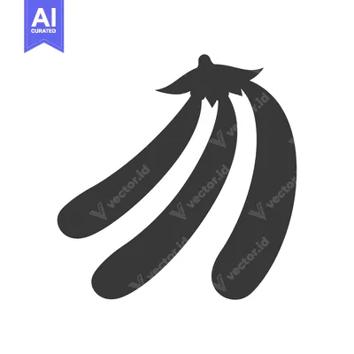 Premium design asset: Black and white silhouette of a bunch of bananas