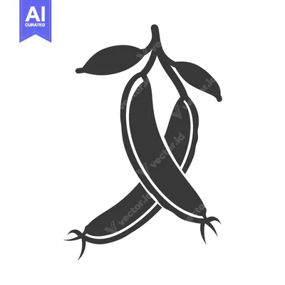 Aset premium populer: Black and White Silhouette of a Bunch of Green Beans